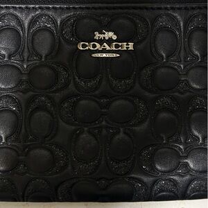 Coach Black Embossed Leather Wristlet